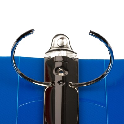 JAM Paper Heavy Duty 2" 3-Ring Flexible Poly Binders, Blue Glass Twill (820T2BU)