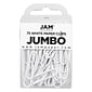 JAM Paper Jumbo Paper Clips, White, 75/Pack (2184934)