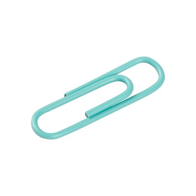 JAM Paper Small Paper Clips, Teal, 100/pack (21832064)