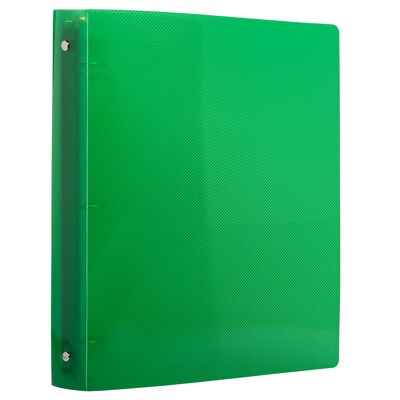 JAM Paper Heavy Duty 1 3-Ring Flexible Poly Binders, Green (751T1GR)