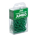 JAM Paper Jumbo Paper Clips, Green, 75/Pack (42186878)
