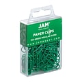 JAM Paper Small Paper Clips, Green, 100/Pack (2183752)