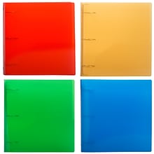 JAM Paper Designders 2 3-Ring Non-View Binders, Assorted, 4/Pack (820T2ASSRT)