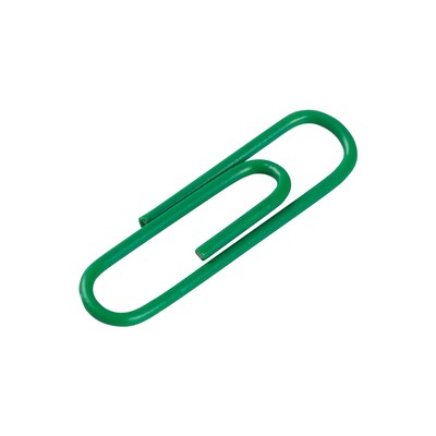 JAM Paper Small Paper Clips, Green, 100/Pack (2183752)