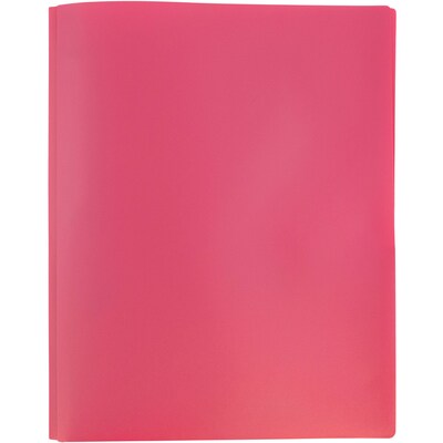 JAM Paper POP 2-Pocket Plastic Folders with Metal Prongs Fastener Clasps, Fuchsia Hot Pink, 6/Pack (382ECfu)