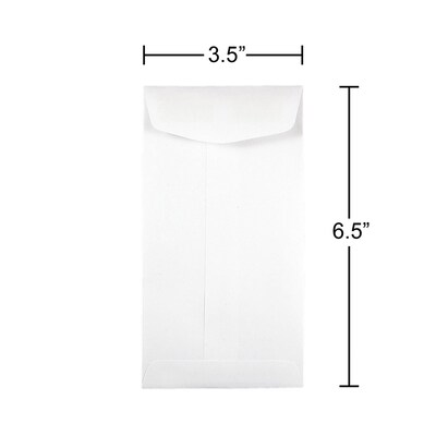 JAM Paper #7 Coin Envelope, 3 1/2" x 6 1/2", White, 25/Pack (95083)