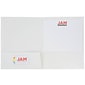 JAM PAPER Glossy Two Pocket Presentation Folder, White, 50/Box (385GWHC)