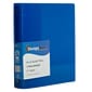 JAM Paper Heavy Duty 1 1/2" 3-Ring Flexible Poly Binders, Blue Glass Twill (762T15BU)