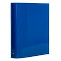 JAM Paper Heavy Duty 1 1/2 3-Ring Flexible Poly Binders, Blue Glass Twill (762T15BU)