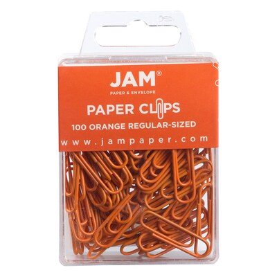 JAM PAPER Standard 1 Paper Clips, Orange, 1/Pack (4218687)