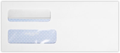 Quality Park Redi-Seal Self Seal Security Tinted #10 Double Window Envelope, 4 1/2 x 9 1/2, White