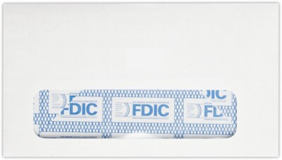 LUX Moistenable Glue Security Tinted #6 3/4 Window Envelope, 3 5/8 x 6 1/2, Bright White, 50/Pack (634W-FDIC-50)