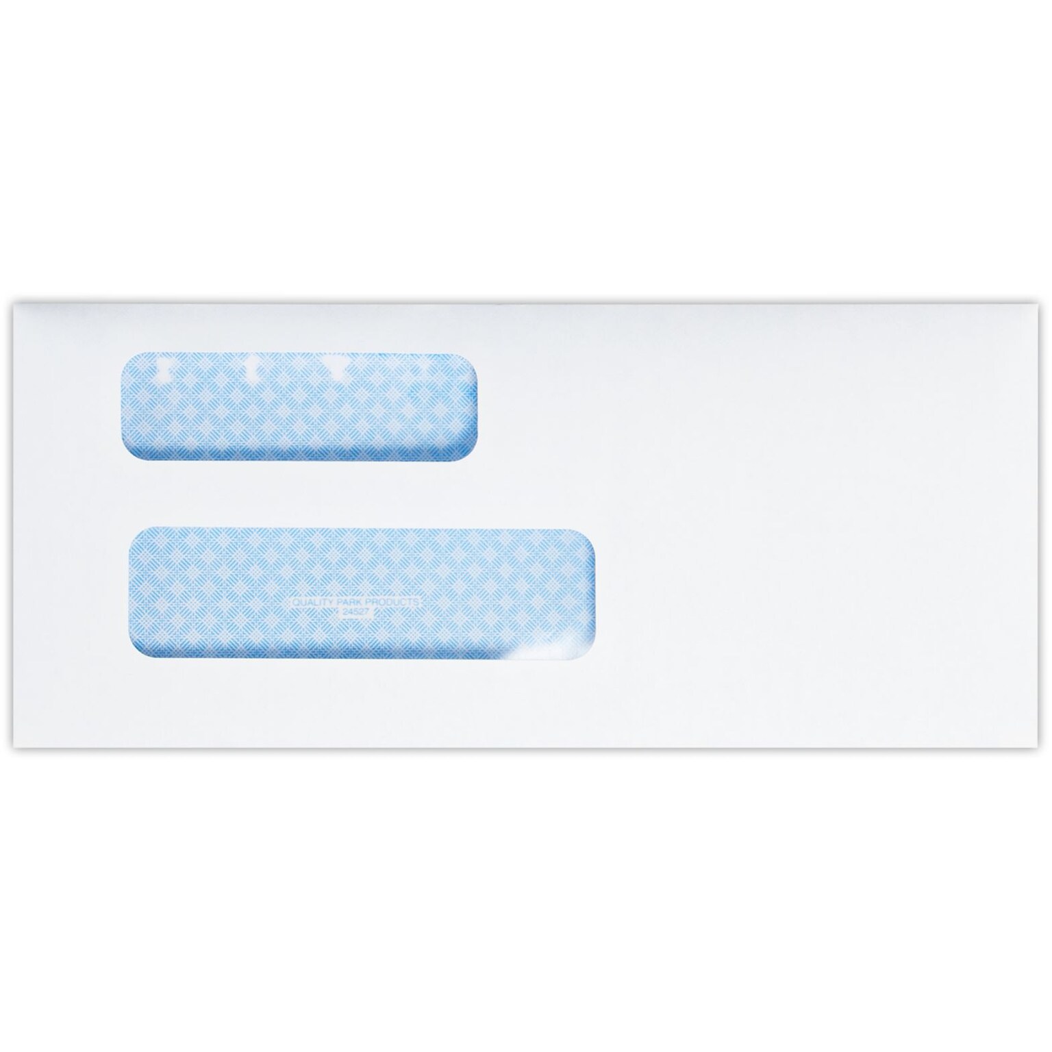 Quality Park Moistenable Glue Security Tinted #9 Double Window Envelope, 3 7/8 x 8 7/8, Bright White, 1000/Pack (9DW-W-1000)