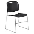 NPS #8510 Hi-Tech Ultra-Compact Plastic Seat/Back Stack Chair, Black/Chrome - 40 Pack