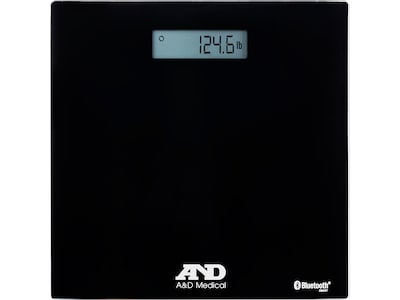 A&D Medical Premium Wireless UC-352BLE Weight Tracking Scale, Black, 450 lb. Capacity