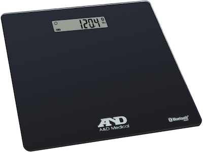 A&D Medical Premium Wireless UC-352BLE Weight Tracking Scale, Black, 450 lb. Capacity