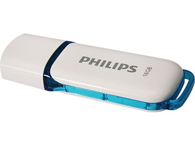 Philips Snow Edition 16GB USB 2.0 Type A Flash Drive, White/Blue (PHMMD16GSNOWU2)