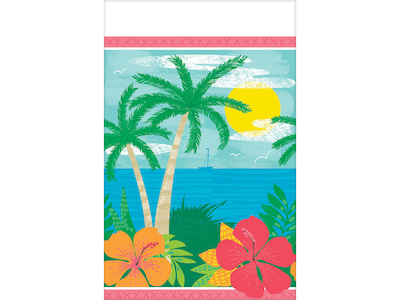 Amscan Summer Vibes Party Table Cover, Multi-Colored, 3/Pack, 2 Packs/Box (671963)