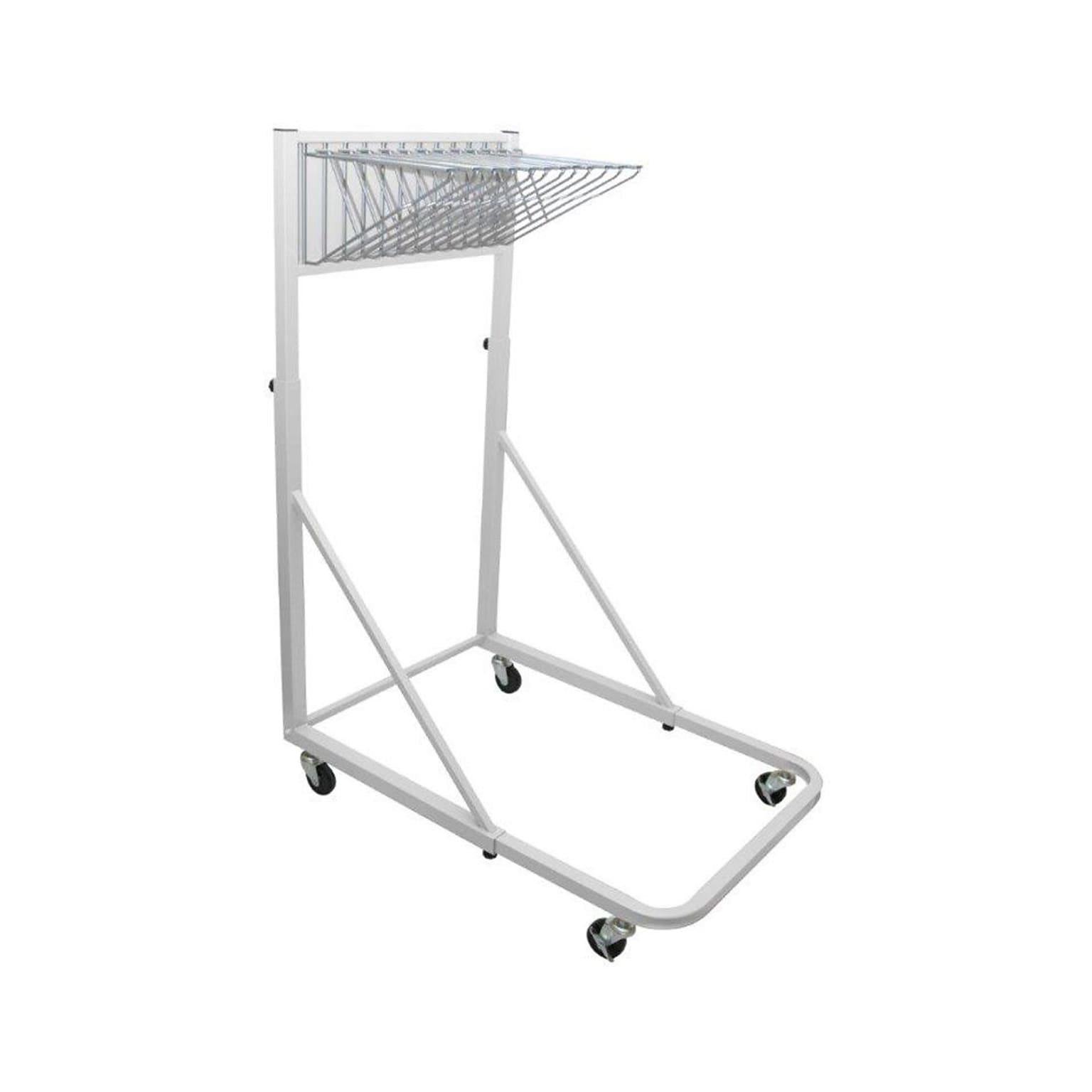 AdirOffice 12 Bracket Vertical File Rolling Stand For Blueprints, White (613-WHI)