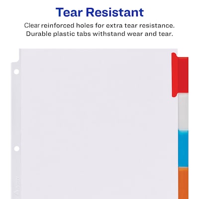 Avery Big Tab Extra Wide Insertable Paper Dividers, 5-Tab, Multicolor (11220)
