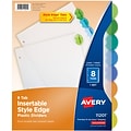 Avery Style Edge Insertable Plastic Dividers, 8-Tab, Multicolor (11201)
