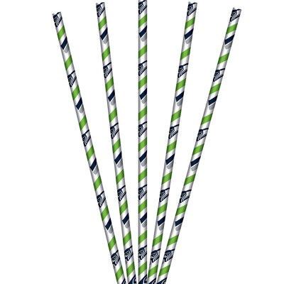 NFL Seattle Seahawks Paper Straws 24 pk (059528)