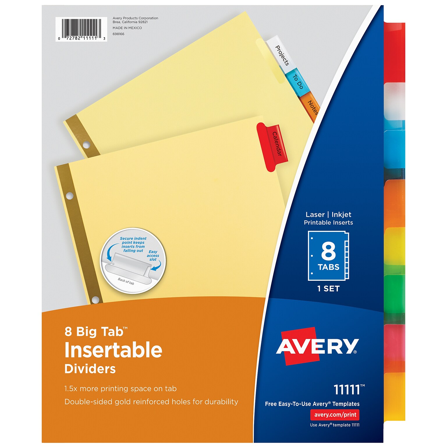 Avery Big Tab Insertable Paper Divider, 8 Tabs, Multicolor, 1 Set (11111)
