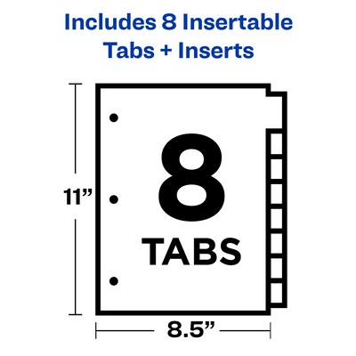 Avery Big Tab Insertable Paper Dividers, Clear 8 Tab, Buff  (11112)