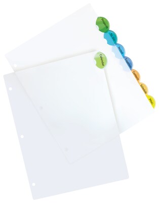 Avery Style Edge Insertable Plastic Dividers, 8 Tab, Multicolor (11201)