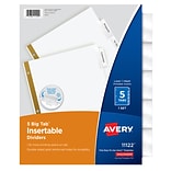 Avery Big Tab Insertable Paper Dividers, 5-Tab, Clear (11122)