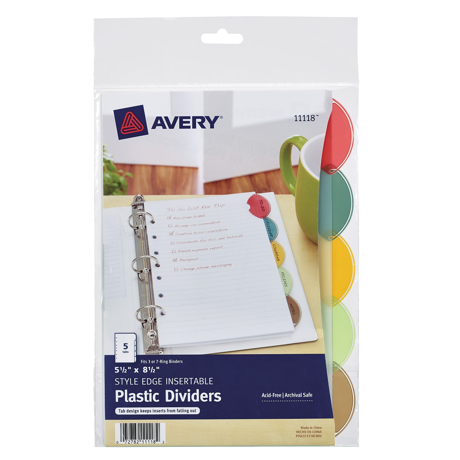 Avery Style Edge Blank Plastic Divider, 5-Tab, Multicolor (11118)