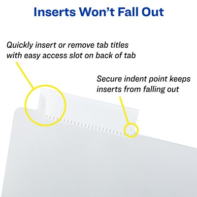 Avery Big Tab Extra-Wide Insertable Paper Dividers, 8-Tab, Clear, Set (11223)