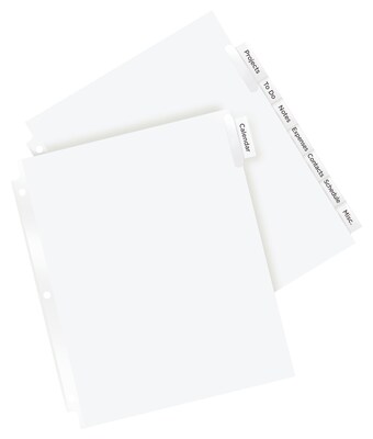 Avery Big Tab Extra-Wide Insertable Paper Dividers, 8-Tab, Clear, Set (11223)