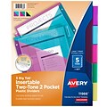 Avery Big Tab Insertable Plastic Dividers, Two-Tone, Two Pockets, 5-Tab, 1 Set  (11988KBF)