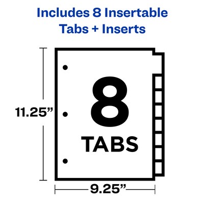 Avery Big Tab Insertable Paper Dividers, 8 Tabs, White (11222)