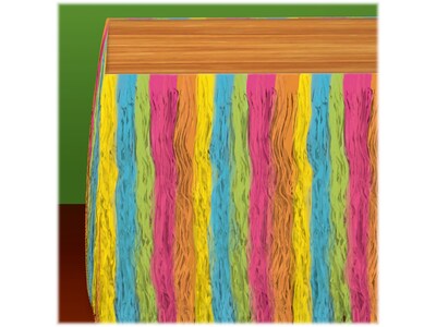 Amscan Summer Luau Party Table Skirts, Neon Fringe, 3/Pack (570028)
