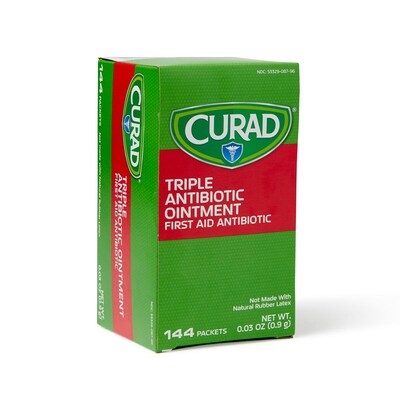 Curad Triple Antibiotic Ointment, .03 oz., 144/Box (CUR001209Z)