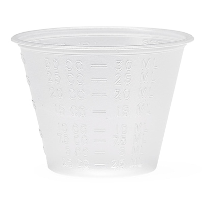 Medline Non-Sterile Graduated 1 oz., Plastic Medicine Cups, Clear, 100/Pack (DYND80000H)