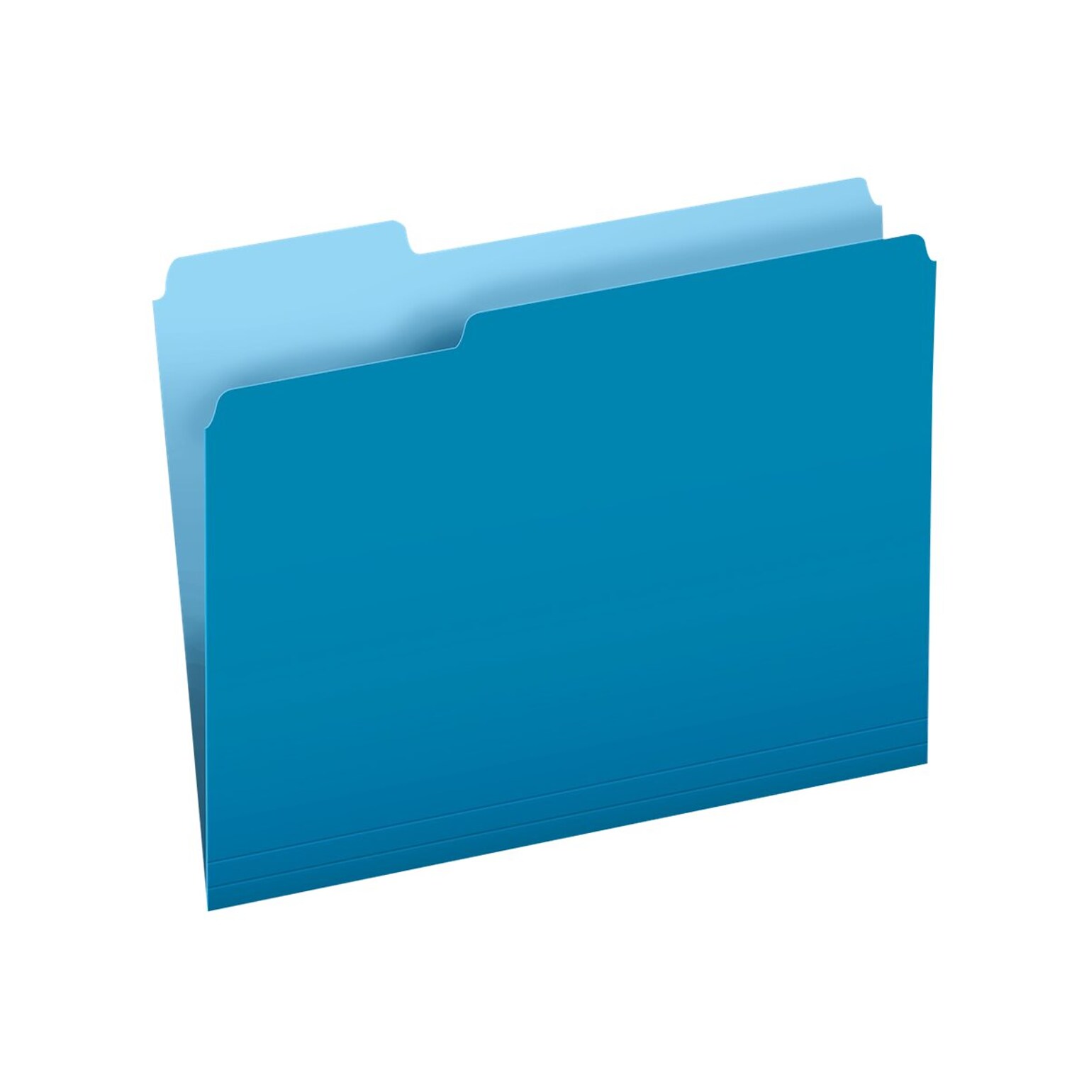 Pendaflex Two-Tone File Folder, 1/3-Cut Tab, Assorted, Letter Size, Blue, 100/Box (152 1/3 BLU)