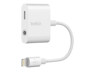 Belkin Audio + Charge RockStar Lightning Adapter for iPhone/iPad/iPod Touch, White (F8J212BTWHT)