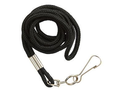 Staples Lanyards with Swivel Hook, 36" Length, Nylon, Black, 5/Pack (51922)
