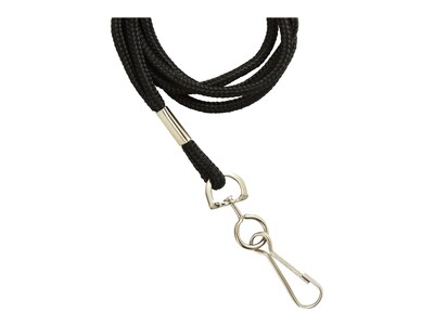 Staples Lanyards with Swivel Hook, 36" Length, Nylon, Black, 5/Pack (51922)