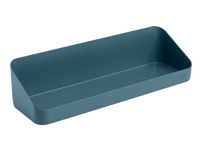 Poppin Polystyrene Mounted Wall Shelf, 12.5", Slate Blue (105097)