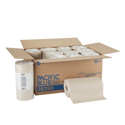 Pacific Blue Basic Kitchen Rolls Paper Towels, 2-ply, 250 Sheets/Roll, 12 Rolls/Carton (28290)