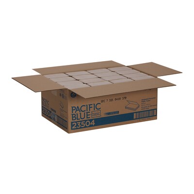 Pacific Blue Basic Recycled Single Fold Paper Towels, 1-ply, Brown, 250 Sheets/Pack, 16 Packs/Carton (23504)