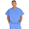 Medline Fifth ave™ Unisex Traditional Scrub Top With One Pocket, Ceil Blue, Medium