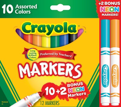 Crayola Ultra-Clean Washable Stamper Markers-Assorted 10/Pkg, 1