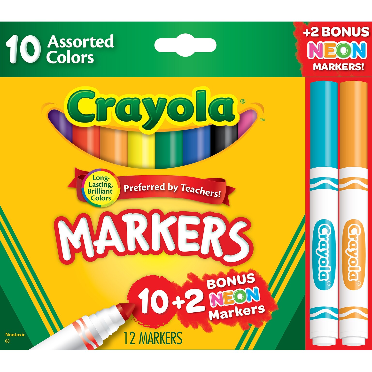 Crayola Markers, Assorted Colors, 12/Box (58-7750)