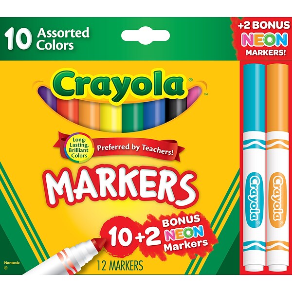 6 Packs: 40 ct. (240 total) Crayola Ultra Clean Washable Classic Colors  Broad Line Markers