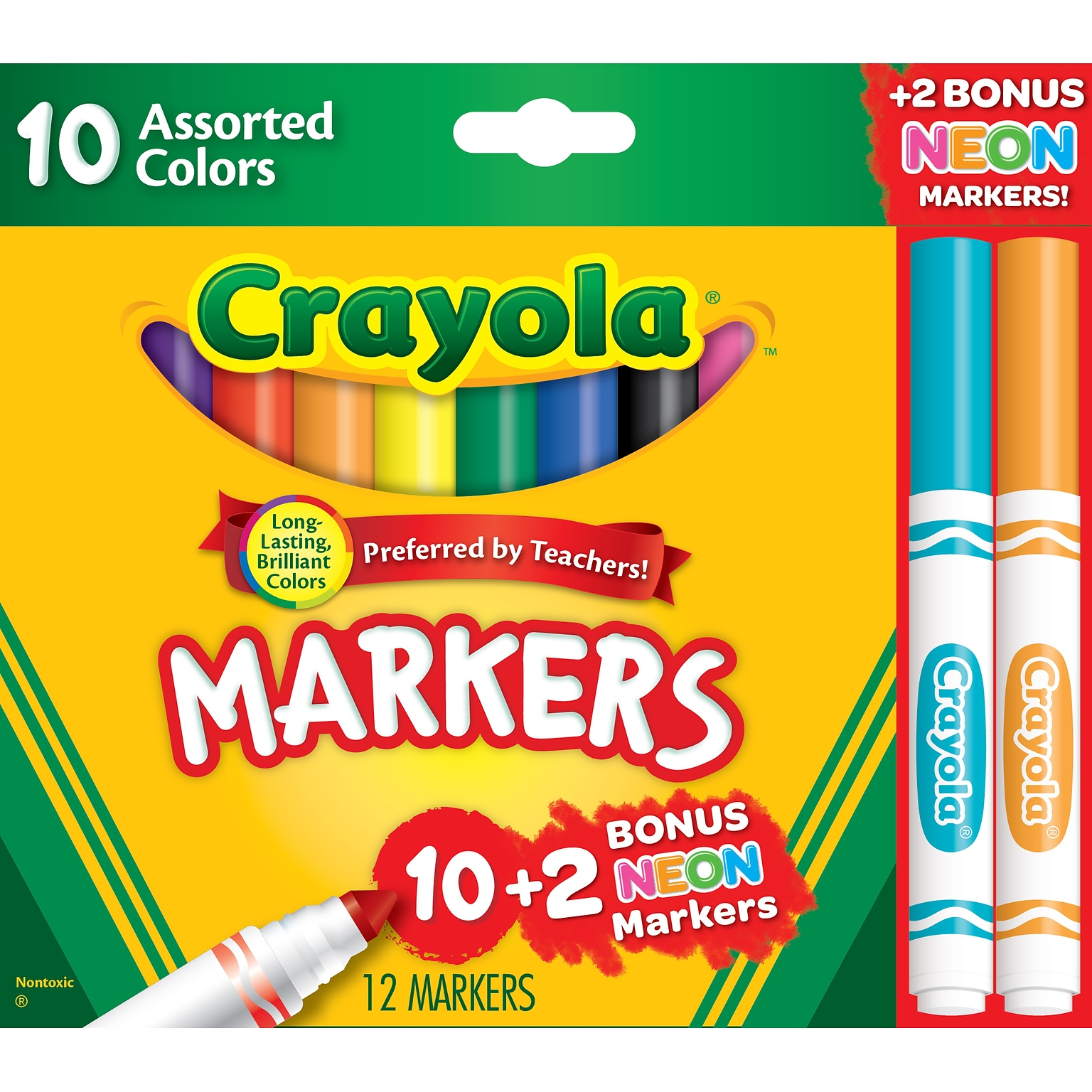Crayola Markers, Assorted Colors, 12/Box (58-7750)
